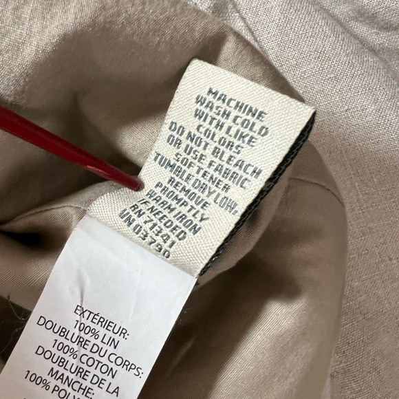 L.L. bean linen blazer size 14 oatmeal color - Picture 9 of 11